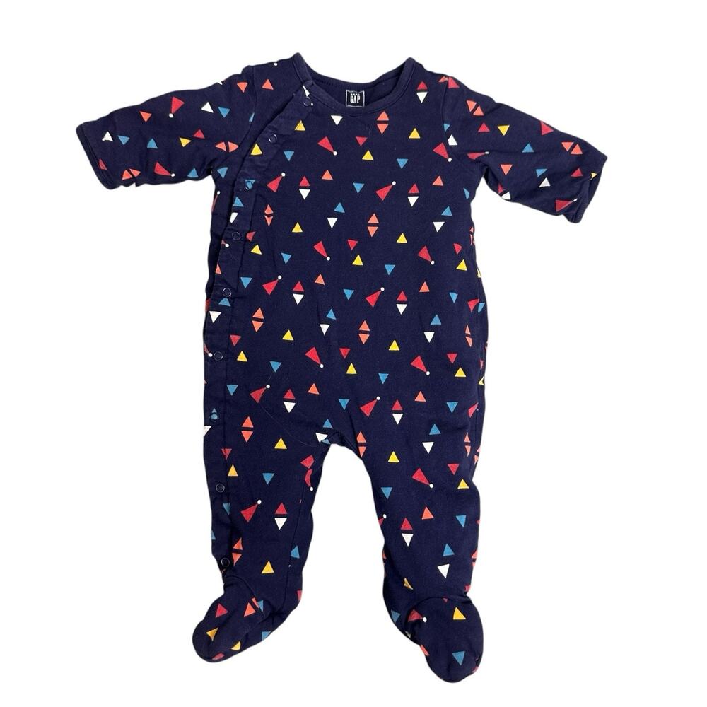 BabyGap One Piece Quilted Sleeper 0 to 3 Months Side Snaps Triangles Outerwear